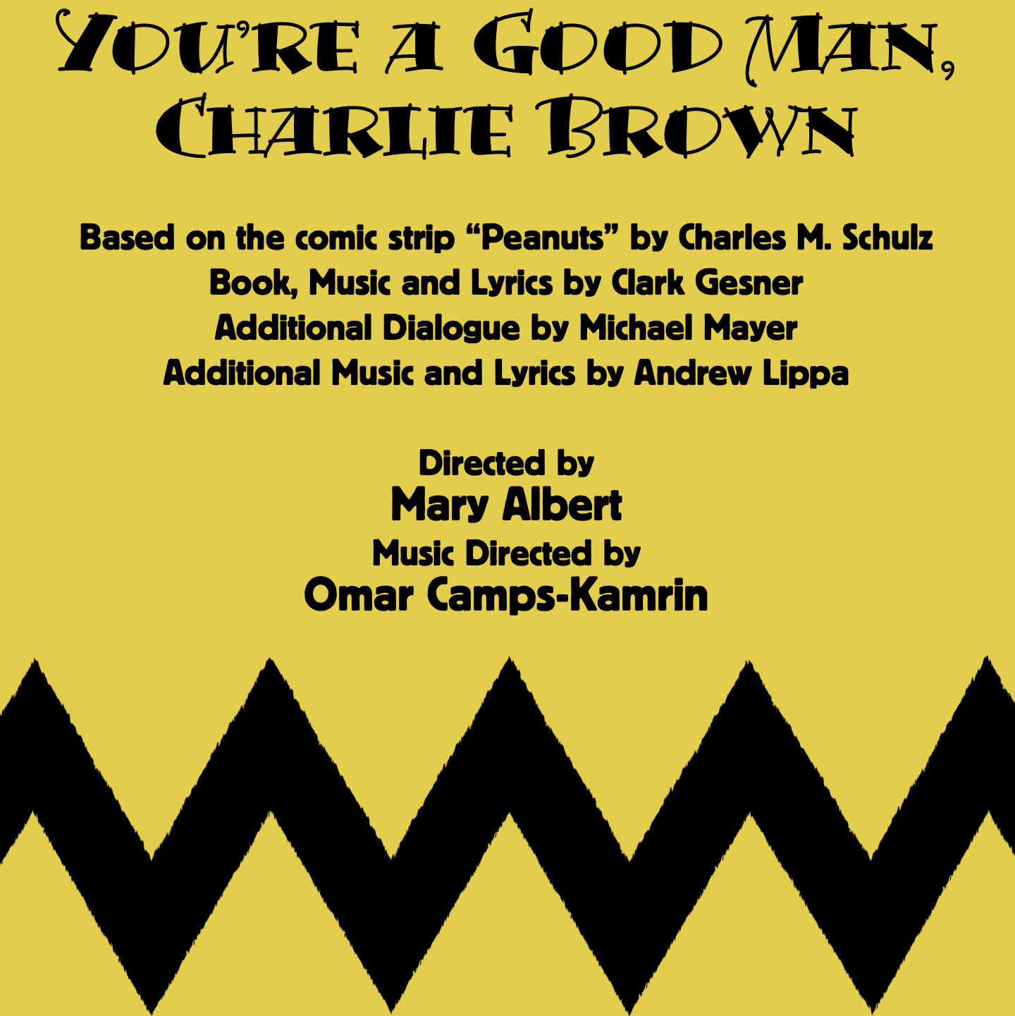 "Good grief!" was it a pleasure for Omar to music direct Different Directions production of "You're a Good Man Charlie Brown" alongside director Mary Albert!